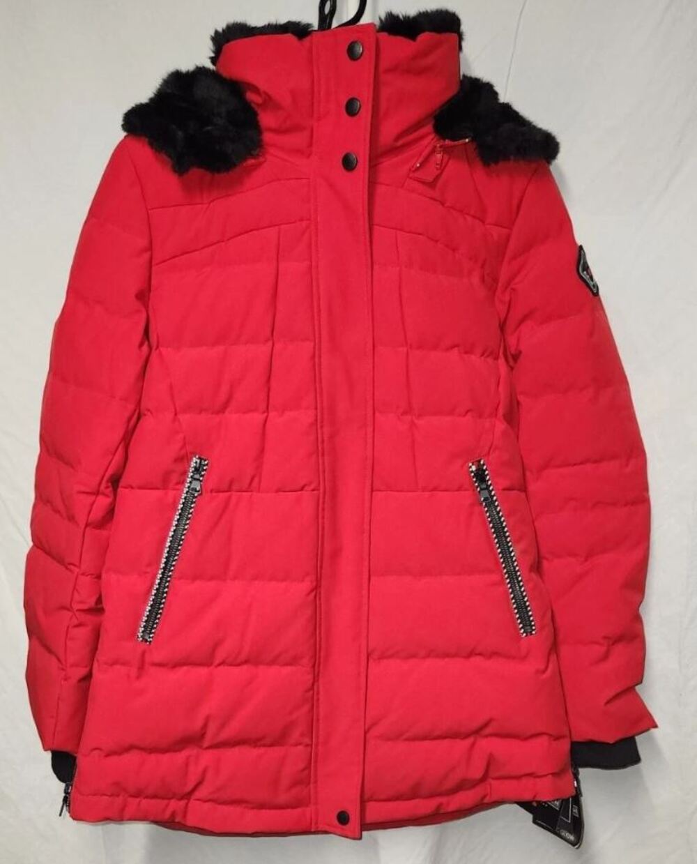ALPINE NORTH PUFFER Womens Red Winter Full Zip Long Sleeve Coat Size M